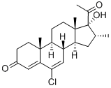 6-クロロ-17-ヒドロキシ-16α-メチルプレグナ-4,6-ジエン-3,20-ジオン 化学構造式