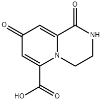 1,8-ジオキソ-1,3,4,8-テトラヒドロ-2H-ピリド[1,2-A]-ピラジン-6-カルボン酸 化学構造式