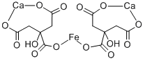 dicalcium iron(2+) bis[2-hydroxypropane-1,2,3-tricarboxylate] Struktur