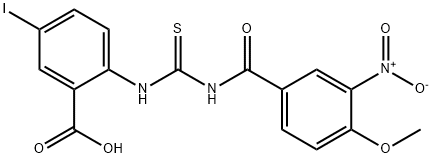 5-IODO-2-[[[(4-METHOXY-3-NITROBENZOYL)AMINO]THIOXOMETHYL]AMINO]-BENZOIC ACID Structure