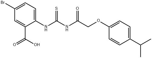 5-BROMO-2-[[[[[4-(1-METHYLETHYL)PHENOXY]ACETYL]AMINO]THIOXOMETHYL]AMINO]-BENZOIC ACID 结构式