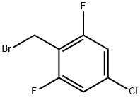4-クロロ-2,6-ジフルオロベンジルブロミド 化学構造式