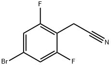 (4‐ブロモ‐2,6‐ジフルオロフェニル)アセトニトリル 化学構造式