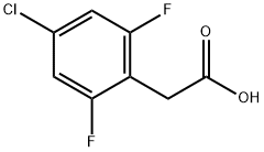 4-クロロ-2,6-ジフルオロフェニル酢酸 化学構造式