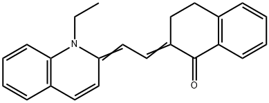 (2E)-2-[(2E)-2-(1-ETHYLQUINOLIN-2(1H)-YLIDENE)ETHYLIDENE]-3,4-DIHYDRONAPHTHALEN-1(2H)-ONE Struktur