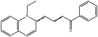 (2E,4E)-4-(1-ETHYLQUINOLIN-2(1H)-YLIDENE)-1-PHENYLBUT-2-EN-1-ONE Struktur