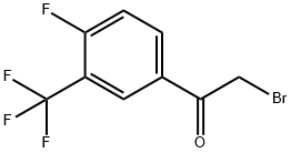 2-ブロモ-4'-フルオロ-3'-(トリフルオロメチル)アセトフェノン 化学構造式