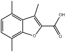 3,4,7-三甲基-1-苯并呋喃-2-羧酸, 53715-96-1, 结构式