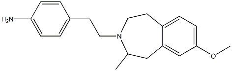 (-)-3-(p-アミノフェネチル)-2,3,4,5-テトラヒドロ-8-メトキシ-2-メチル-1H-3-ベンゾアゼピン 化学構造式