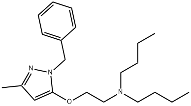 1-ベンジル-5-[2-(ジブチルアミノ)エトキシ]-3-メチル-1H-ピラゾール 化学構造式