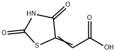 (2Z)-(2,4-ジオキソ-1,3-チアゾリジン-5-イリデン)酢酸 化学構造式