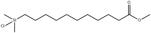 11-(ジメチルクロロシリル)ウンデカン酸メチル 化学構造式