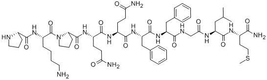 PRO-LYS-PRO-GLN-GLN-PHE-PHE-GLY-LEU-MET-NH2, 53749-61-4, 结构式