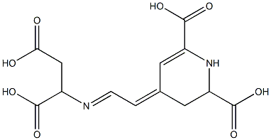 1,2,3,4-テトラヒドロ-4-[2-[(1,2-ジカルボキシエチル)イミノ]エチリデン]ピリジン-2,6-ジカルボン酸 化学構造式