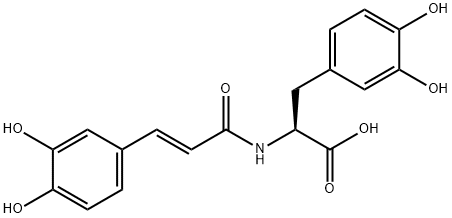 N-[3’,4’-Dihydroxy-(E)-cinnamoyl]-3-hydroxy-L-tyrosine Structure