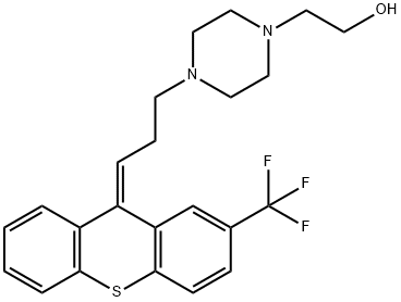 4-[3-[(Z)-2-(トリフルオロメチル)-9H-チオキサンテン-9-イリデン]プロピル]-1-ピペラジンエタノール 化学構造式