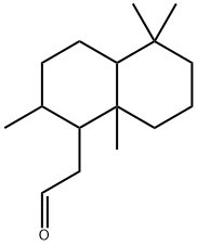 デカヒドロ-2,5,5,8a-テトラメチル-1-ナフタレンアセトアルデヒド 化学構造式