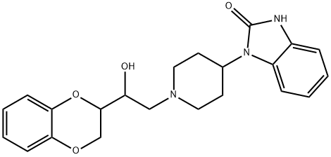 1-[1-[2-(7,10-dioxabicyclo[4.4.0]deca-1,3,5-trien-9-yl)-2-hydroxy-ethyl]-4-piperidyl]-3H-benzoimidazol-2-one Struktur