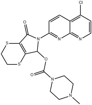6-(5-chloro-1,8-naphthyridin-2-yl)-2,3,6,7-tetrahydro-7-oxo-5H-1,4-dithiino[2,3-c]pyrrol-5-yl 4-methylpiperazine-1-carboxylate Structure