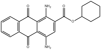 1,4-ジアミノ-9,10-ジヒドロ-9,10-ジオキソアントラセン-2-カルボン酸シクロヘキシル 化学構造式