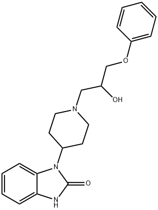 1-[1-(3-Phenoxy-2-hydroxypropyl)-4-piperidyl]-1,3-dihydro-2H-benzimidazol-2-one Struktur