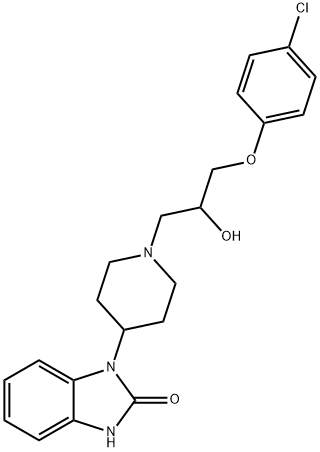 1-[1-[3-(4-Chlorophenoxy)-2-hydroxypropyl]-4-piperidyl]-1,3-dihydro-2H-benzimidazol-2-one Struktur