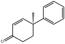 [S,(-)]-4-Methyl-4-phenyl-2-cyclohexene-1-one Struktur