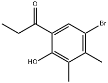 1-(5-bromo-2-hydroxy-3,4-dimethyl-phenyl)propan-1-one Struktur