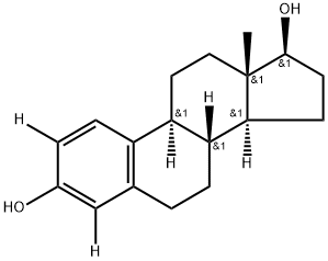 (2,4-2H2)エストラ-1,3,5(10)-トリエン-3,17β-ジオール 化学構造式