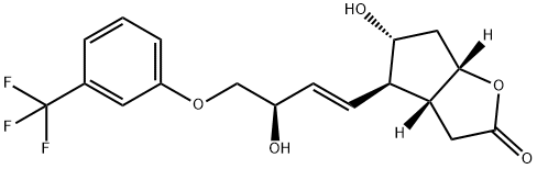 (+)-(3AR,4R,5R,6AS)-HEXAHYDRO-5-HYDROXY-4-[(1E,3R)-3-HYDROXY-4-(3-TRIFLUOROMETHYL)PHENOXY-1-BUTENYL]-2H-CYCLOPENTA[B]FURAN-2-ONE Structure