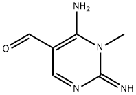 5-Pyrimidinecarboxaldehyde,  6-amino-1,2-dihydro-2-imino-1-methyl- Struktur