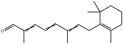 2,6-ジメチル-8-(2,6,6-トリメチル-1-シクロヘキセン-1-イル)-2,4,6-オクタトリエナール 化学構造式