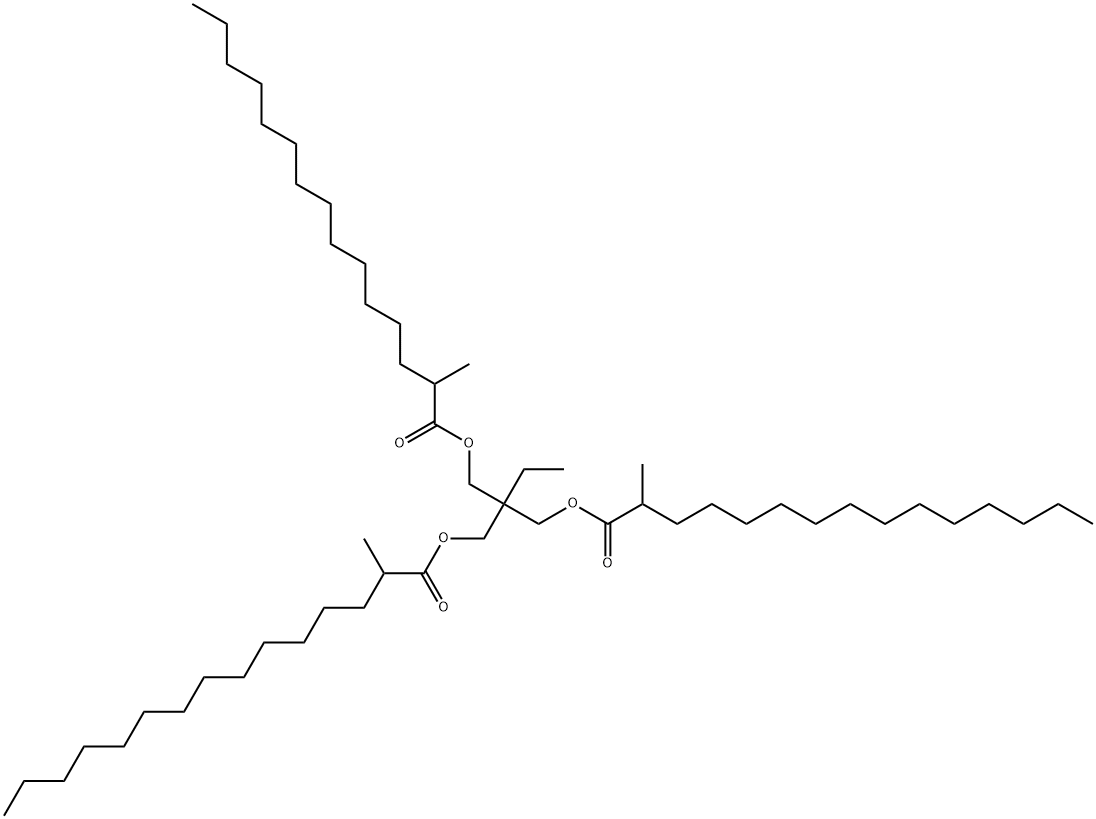 2-甲基-十五酸-2-乙基-2-[[(2-甲基-1-氧代十五烷基)氧]甲基代]1,3-亚丙基酯, 53896-07-4, 结构式