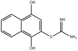(1,4-dihydroxynaphthalen-2-yl)sulfanylmethanimidamide Structure