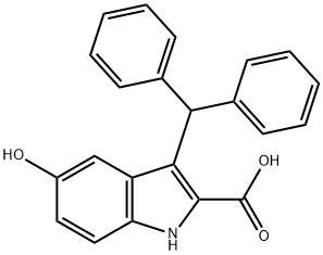 3-benzhydryl-5-hydroxy-1H-indole-2-carboxylic acid Struktur