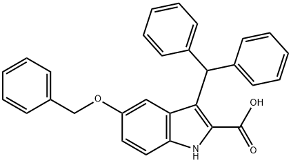 3-Diphenylmethyl-5-benzyloxy-1H-indole-2-carboxylic acid Struktur