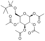 6-O-(tert.-Butyldimethylsilyl)-1,2,3,4-tetra-O-acetyl-β-D-glucopyranose Struktur