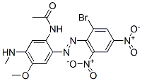 N-[2-[(2-ブロモ-4,6-ジニトロフェニル)アゾ]-4-メトキシ-5-(メチルアミノ)フェニル]アセトアミド 化学構造式