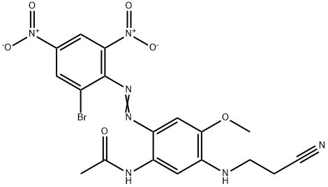 N-[2-[(2-bromo-4,6-dinitrophenyl)azo]-5-[(2-cyanoethyl)amino]-4-methoxyphenyl]acetamide Struktur