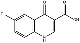 4-オキソ-6-クロロ-1,4-ジヒドロキノリン-3-カルボン酸 化学構造式