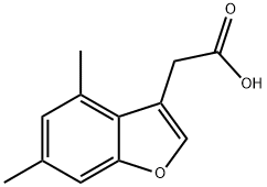 (4,6-ジメチル-1-ベンゾフラン-3-イル)酢酸 化学構造式