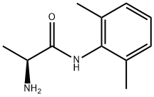 [S,(+)]-N-(2,6-ジメチルフェニル)-2-アミノプロパンアミド 化学構造式