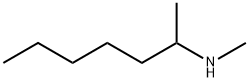 N,1-ジメチルヘキサン-1-アミン 化学構造式