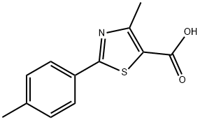4-メチル-2-(4-メチルフェニル)-1,3-チアゾール-5-カルボン酸 化学構造式
