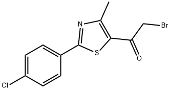 2-ブロモ-1-[2-(4-クロロフェニル)-4-メチル-1,3-チアゾール-5-イル]-1-エタノン 化学構造式