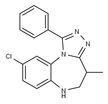 9-Chloro-5,6-dihydro-4-methyl-1-phenyl-4H-[1,2,4]triazolo[4,3-a][1,5]benzodiazepine Struktur