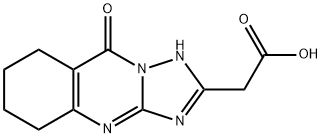 (9-オキソ-4,5,6,7,8,9-ヘキサヒドロ[1,2,4]トリアゾロ[5,1-B]キナゾリン-2-イル)酢酸 化学構造式