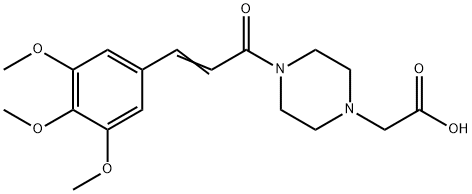 4-(3,4,5-トリメトキシシンナモイル)-1-ピペラジン酢酸 化学構造式