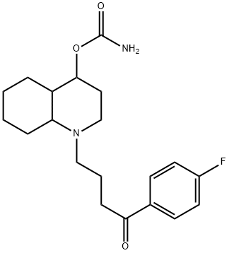 4'-フルオロ-γ-[4-(アミノカルボニルオキシ)デカヒドロキノリン-1-イル]ブチロフェノン 化学構造式