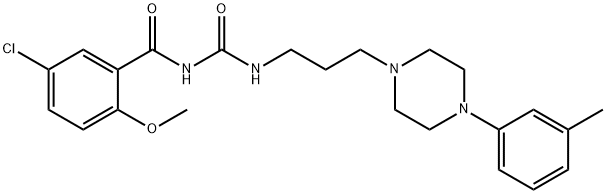 1-(5-クロロ-2-メトキシベンゾイル)-3-[3-[4-(m-トリル)-1-ピペラジニル]プロピル]尿素 化学構造式